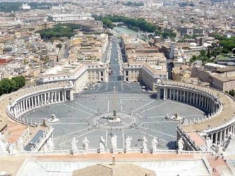 Magnífica vista de parte del Estado Vaticano, con la vía de la Conciliación como referencia.