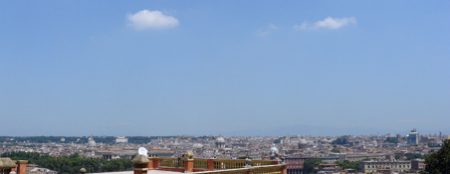 La bonita perspectiva de Roma desde la colina del Janículo