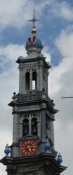 La gran torre de 85 metros del campanario de la Westerkerk 
