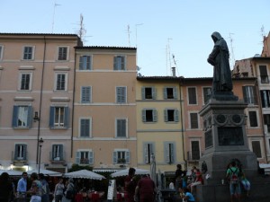 La estatua de Giordano Bruno en Campo de Fiori