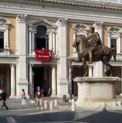 La Plaza del Campidoglio con la estatua de Marco Aurelio en su centro