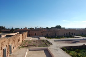 Vista panorámica de la parte central del palacio El Badi