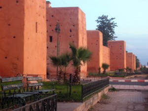 Una de las zonas bonitas de las murallas de Marrakech
